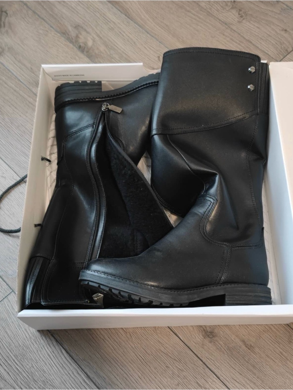 Size 7 Aqua College Waterproof Women’s Black Leather Boots, Never Worn